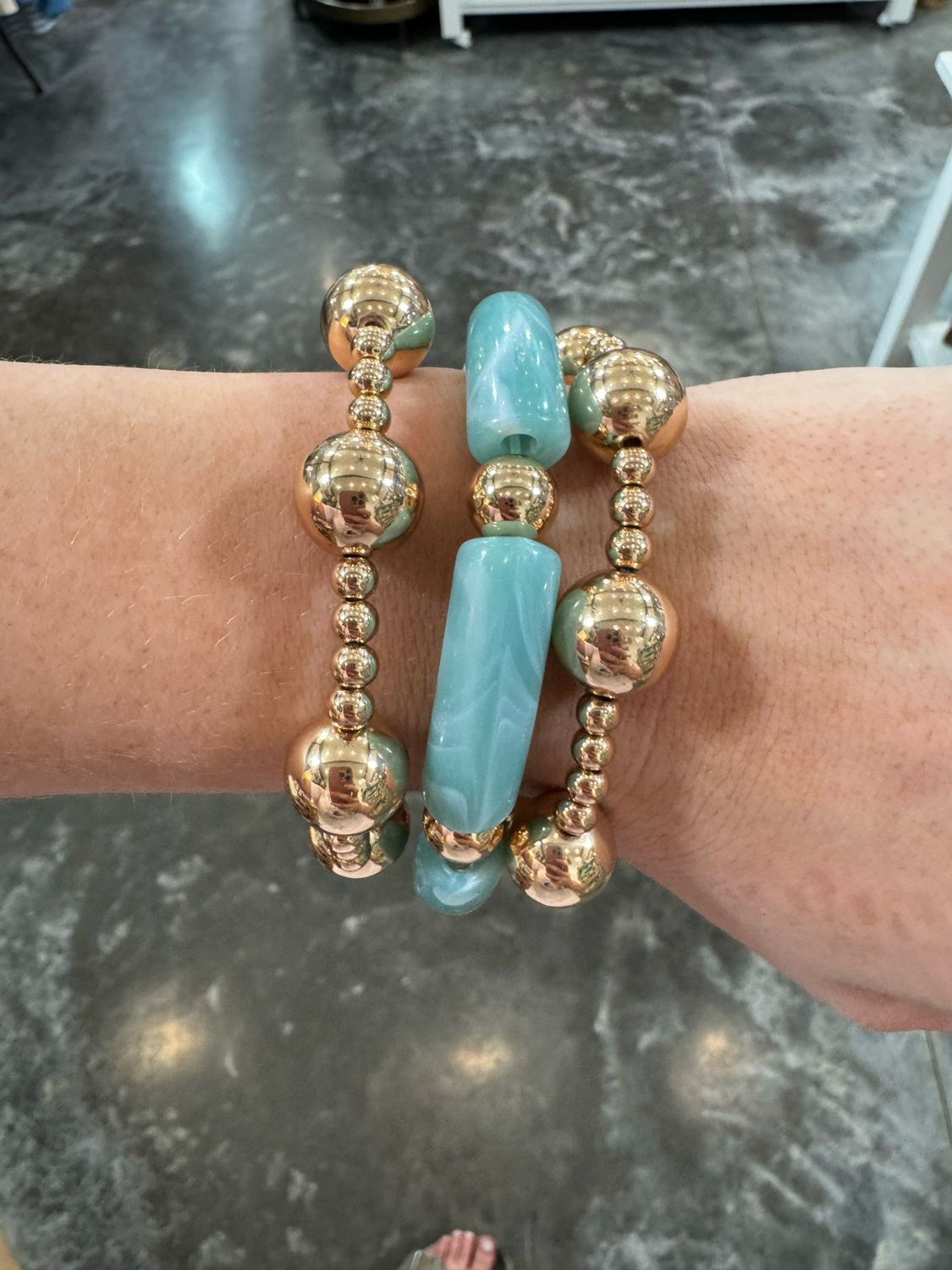 VG Gold/Mint Stretch Bracelet