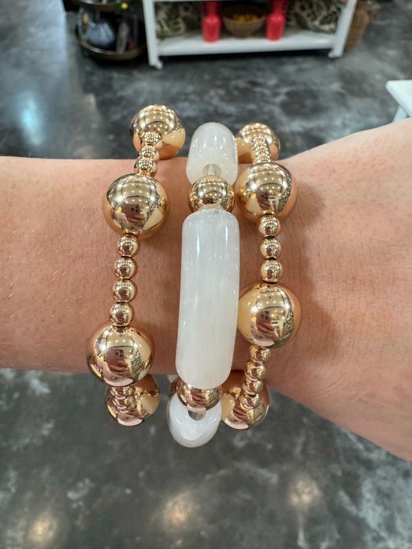 VG Gold/White Stretch Bracelet