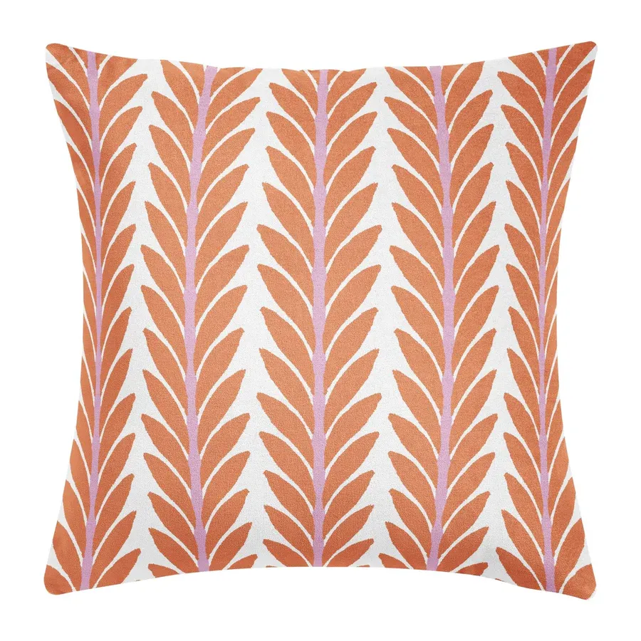 VG Frond Orange Outdoor Pillow 22x22