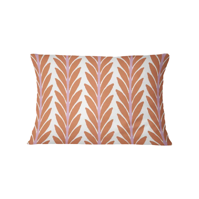 VG Frond Orange Outdoor Pillow 14x20