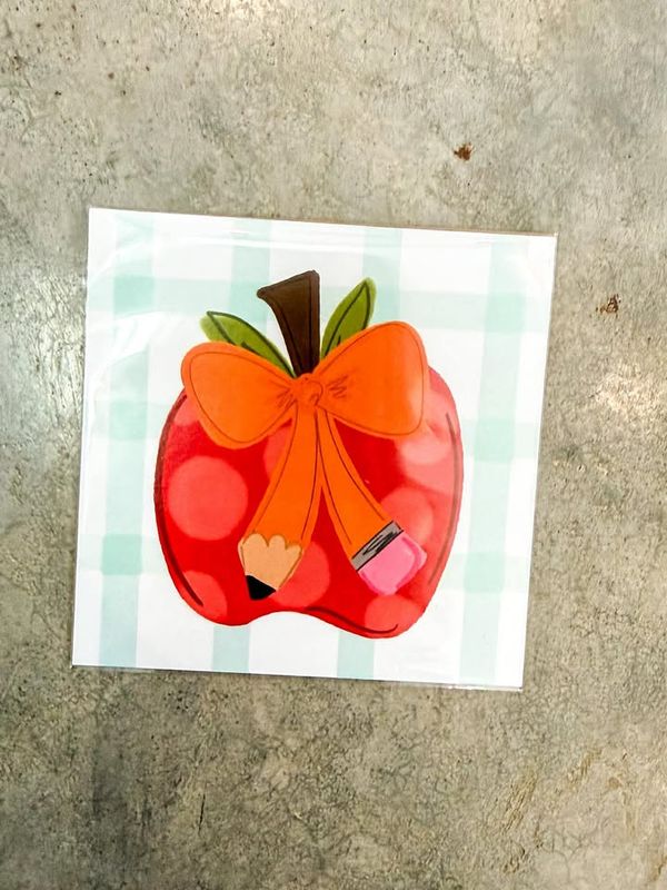 4x4 Print Insert-Apple With Pencil