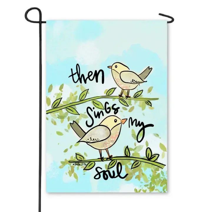 Vg Then Sings My Sould Birds Garden Flag