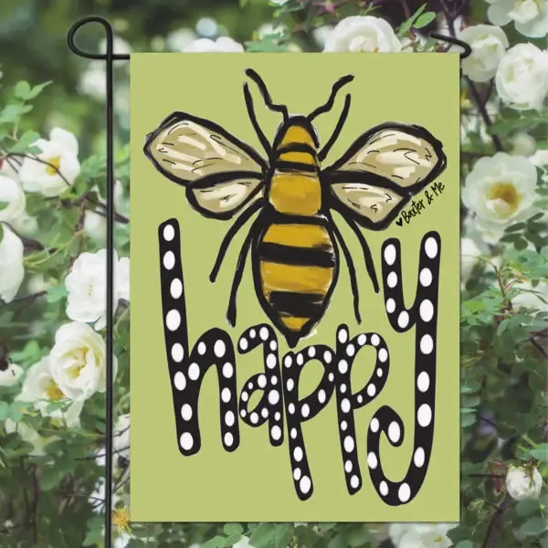 VG Bee Happy Garden Flag