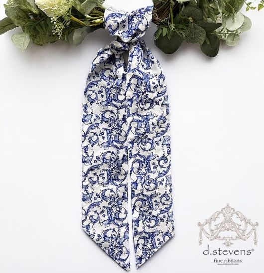 VG Blue &amp; White Printed Sash