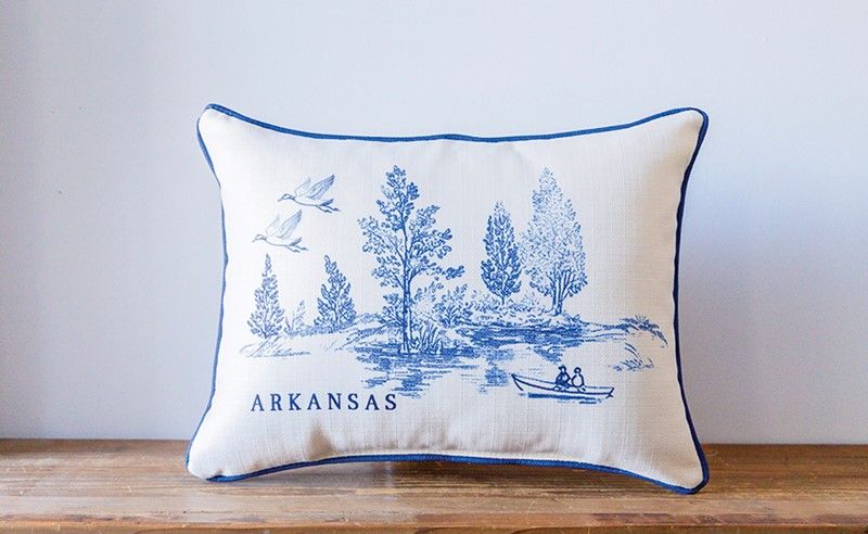 Blue Canoe Pillow + Piping