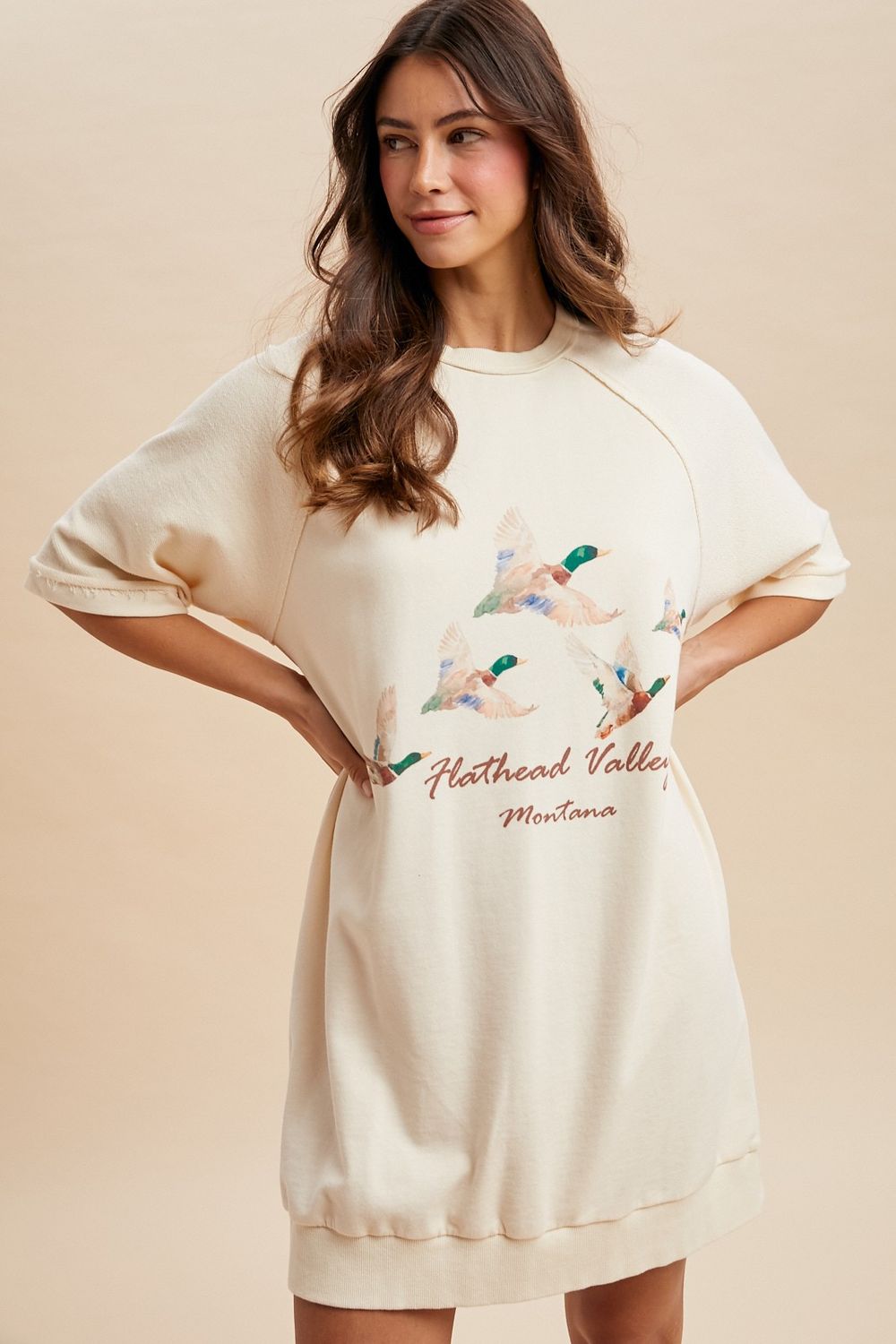 Montana Mallard Dress-Cream