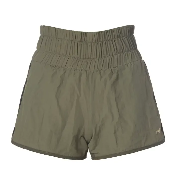 High Rise Shorts-Green