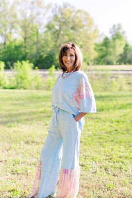 Spring Picnic Ruffle Flare-Baby Blue