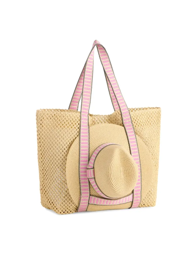 VG Dorian Tote &amp; Hat Set-Pink
