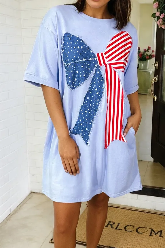 Firecracker Bow Tee Dress
