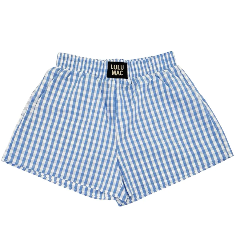RD LuLu Mac Lt Blue Gingham Boxer Shorts