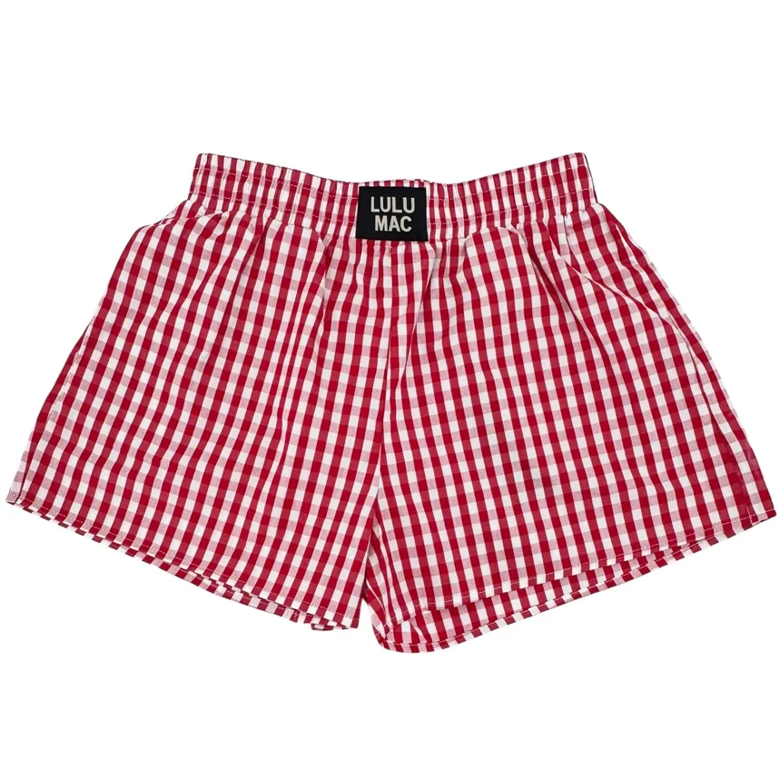RD LuLu Mac Red Gingham Boxer Shorts