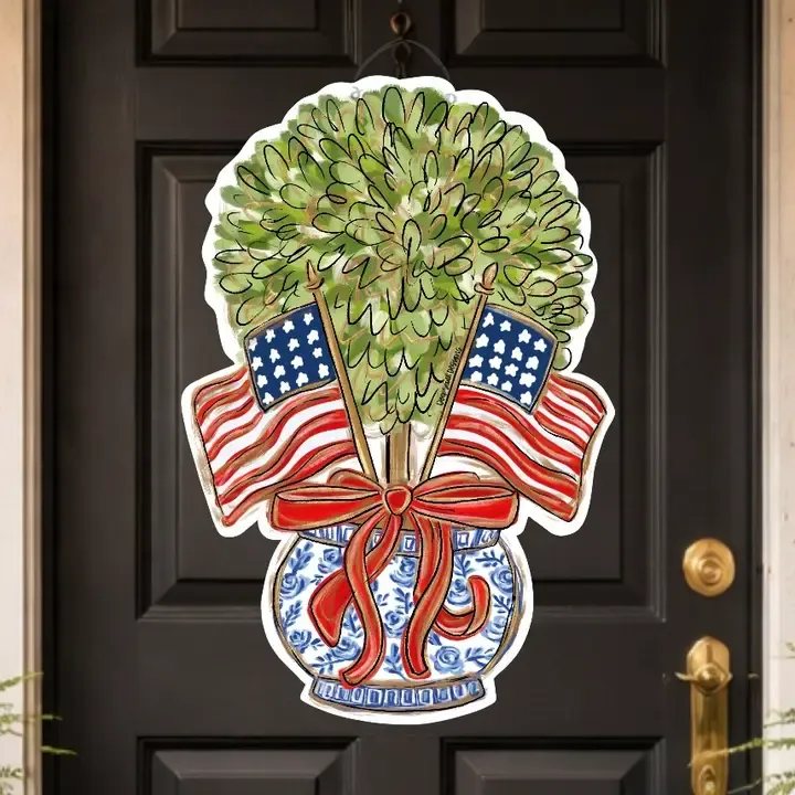 VG Patriotic Topiary Door Hanger
