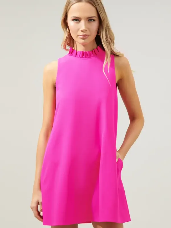 RM Mock Neck Mini Dress Pink