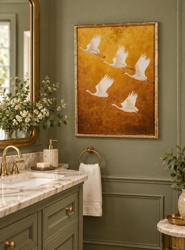 27.75" Flight of the Egrets Wall Art