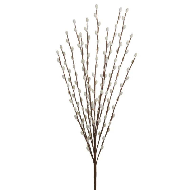 28" White Pussy Willow Branch