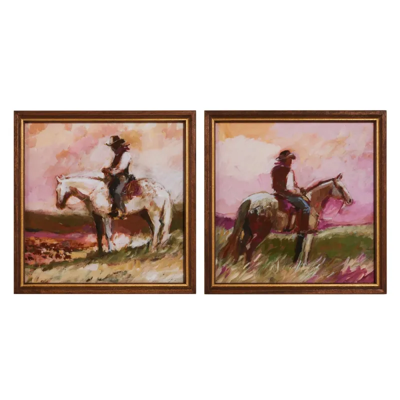 16" Wranglers at Dusk Framed Wall Art