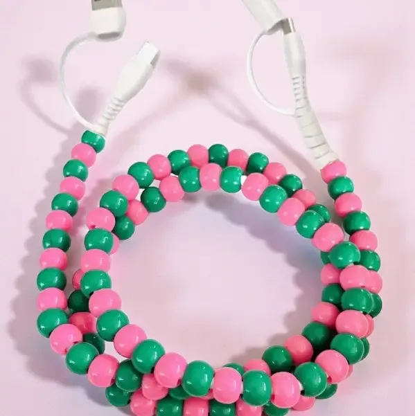 Pink/Green Beaded Charger