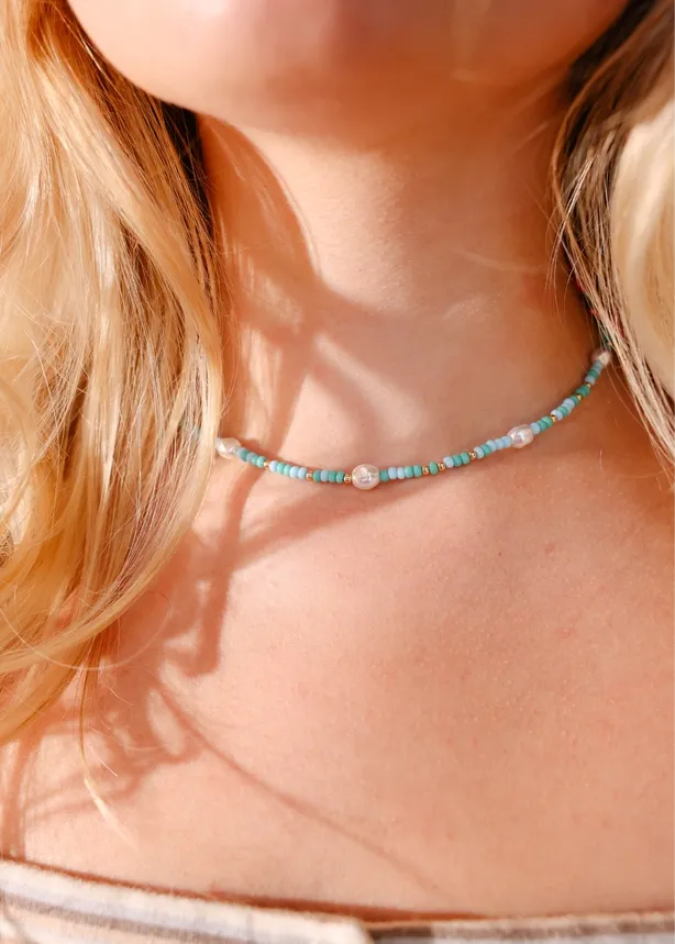 VG Beaded Blonde-Poolside Sprinkle Necklace