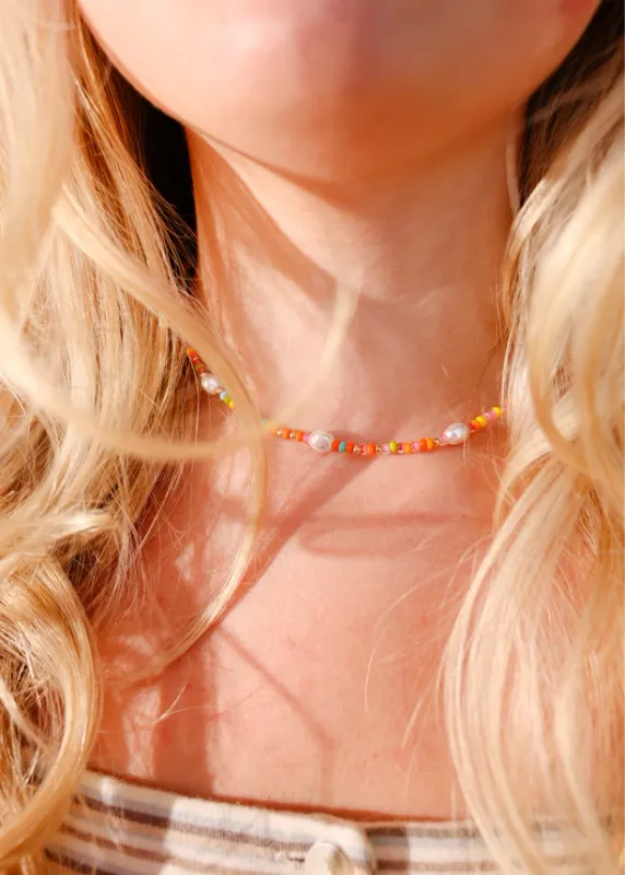 VG Beaded Blonde-Snowcone Sprinkle Necklace