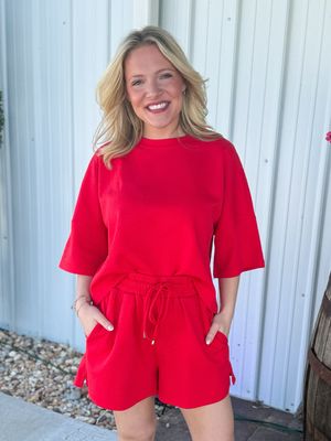 Red Darling Embroidery Short