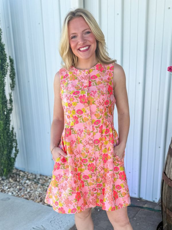 Sweet Bloom Button Dress