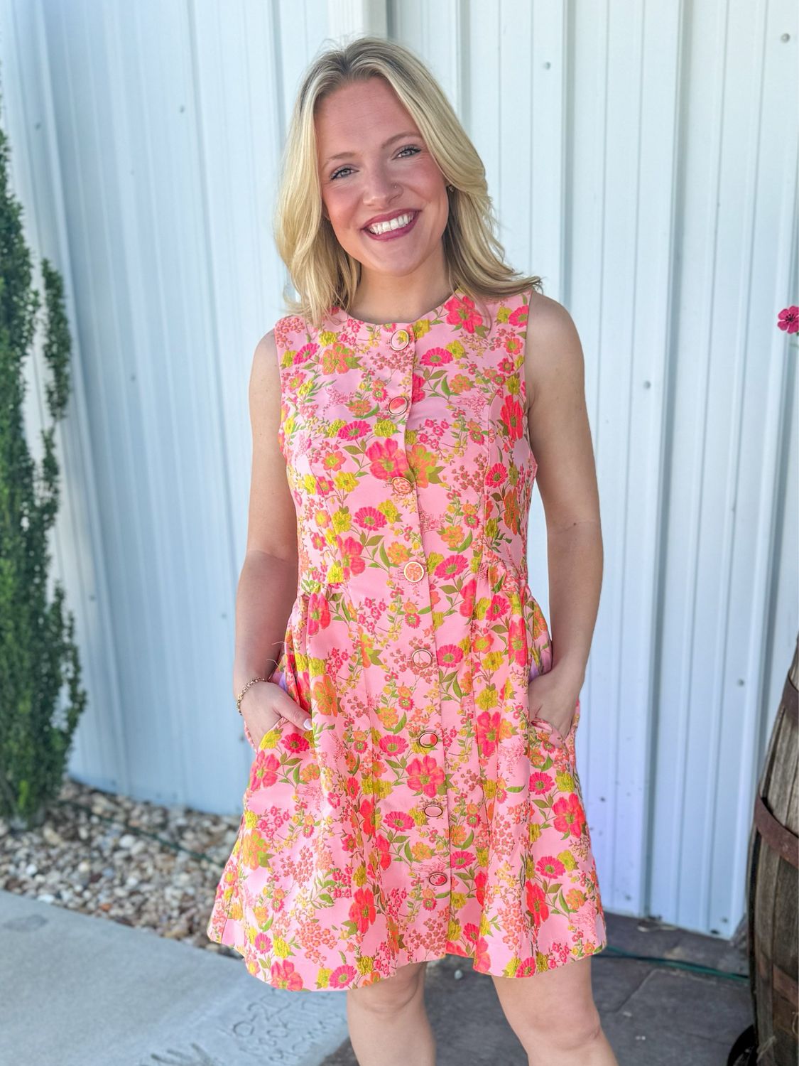 Sweet Bloom Button Dress