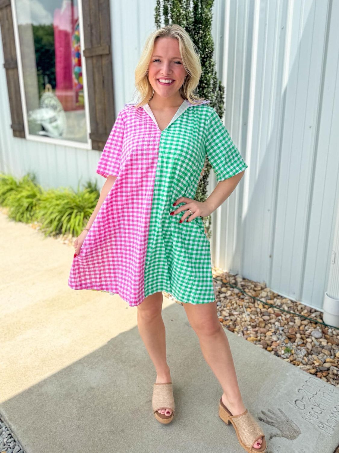 Olivia Multi Seer Gingham Dress
