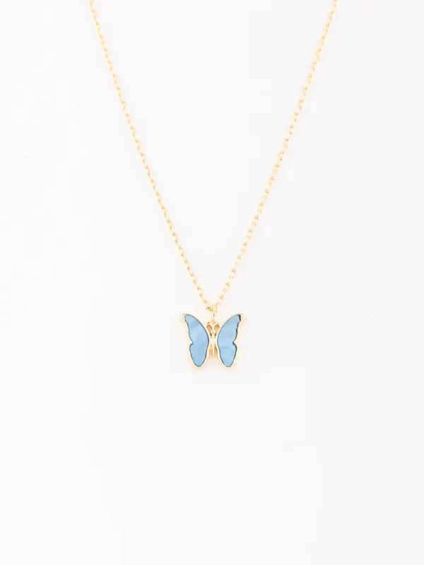 Luxe Blue Butterfly Necklace