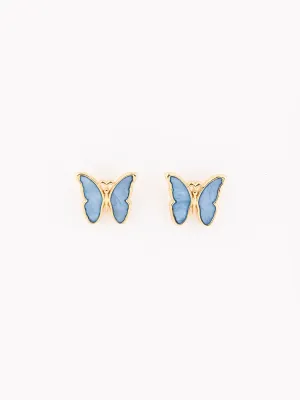 Luxe Blue Butterfly Earrings