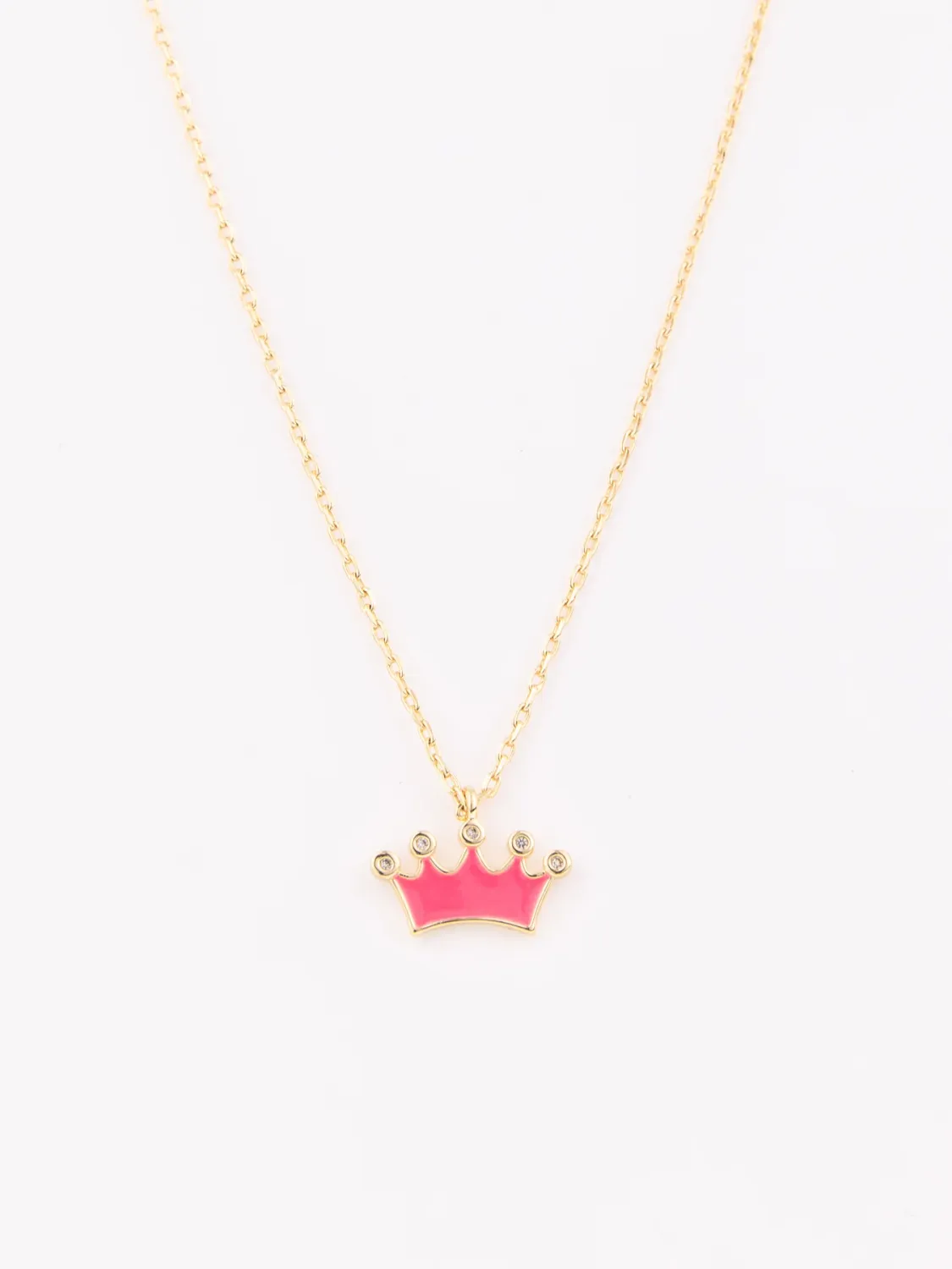 Luxe Pink Crown Necklace