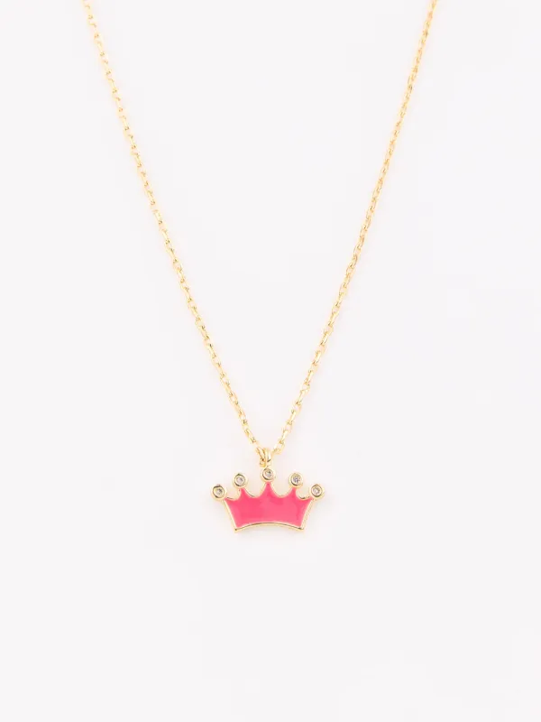 Luxe Pink Crown Necklace