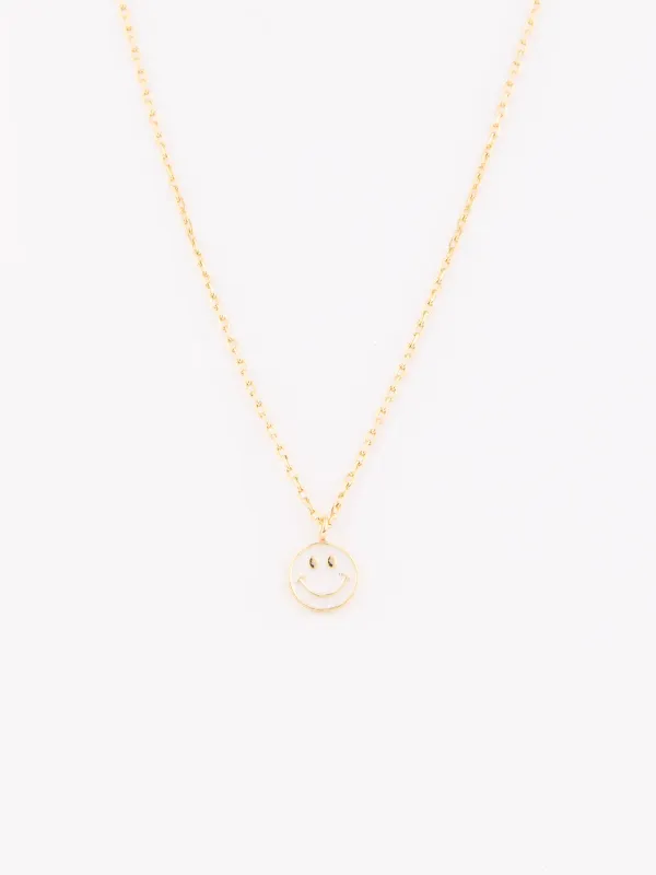 Luxe White Smiley Necklace