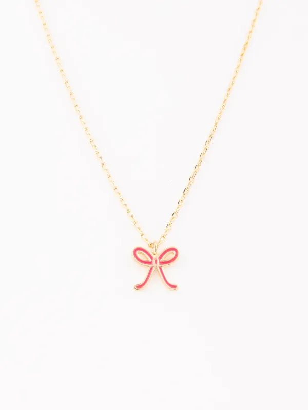 Luxe Pink Bow Necklace
