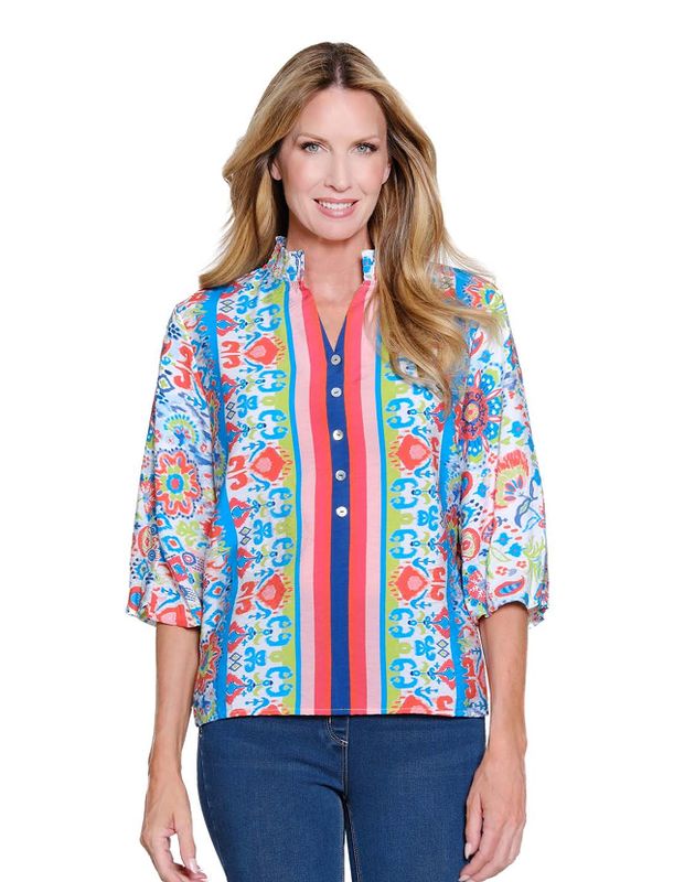 Summer Multi Stand Collar Top