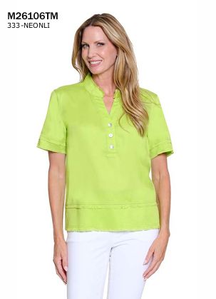 Neon Lime Fringe Hem Top