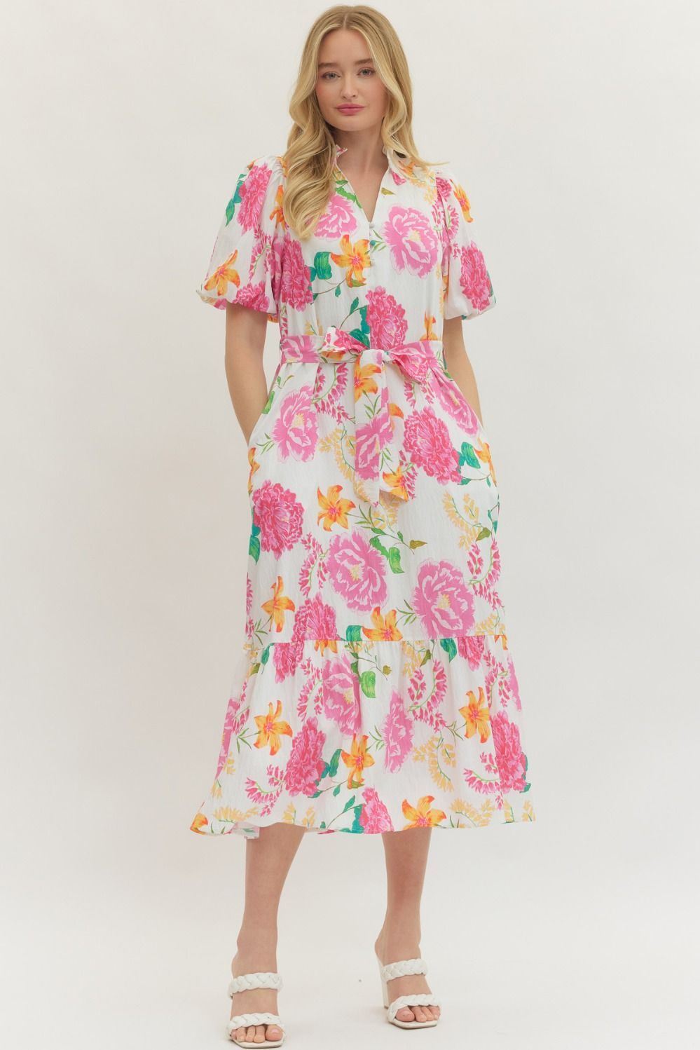 Fresh Bloom Belted Dress