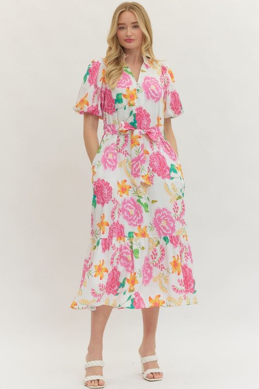 Fresh Bloom Belted Dress