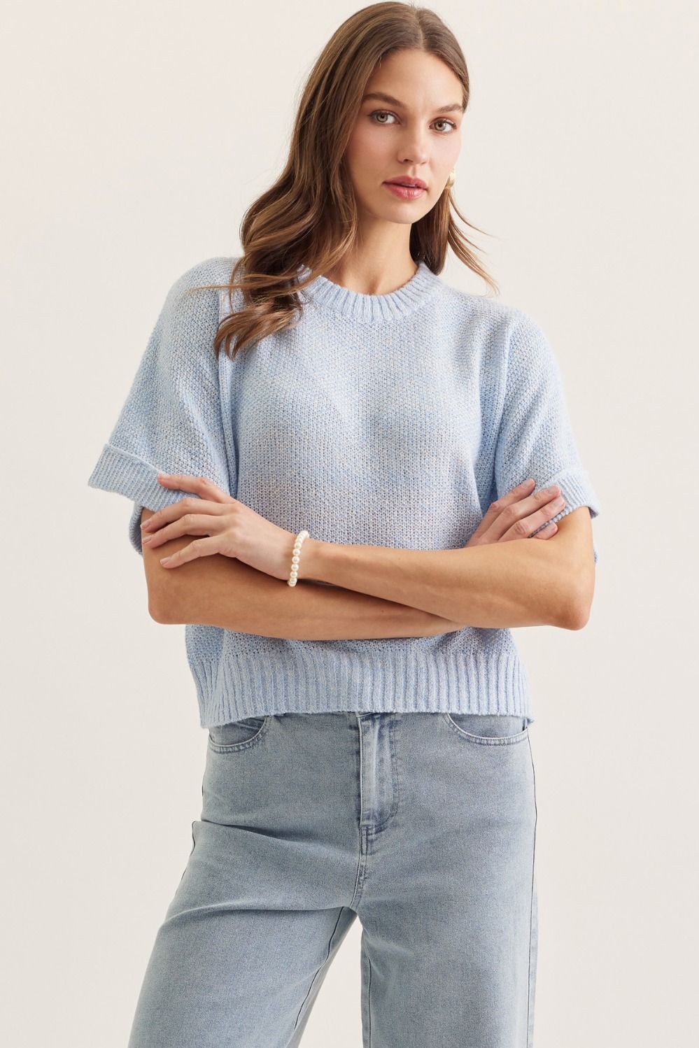 Roselyn Drift Top-Lt Blue