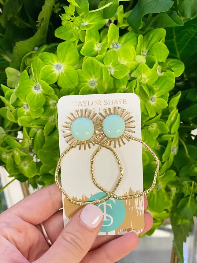 Colorful Sunburst Hoops-Mint