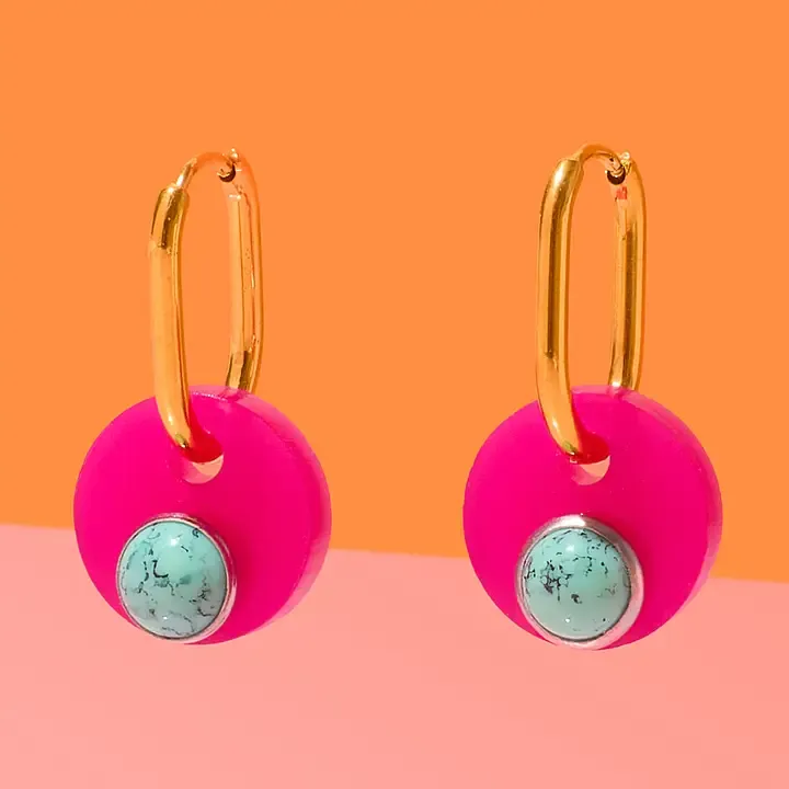 Deco Glam Oval Pink Hoops
