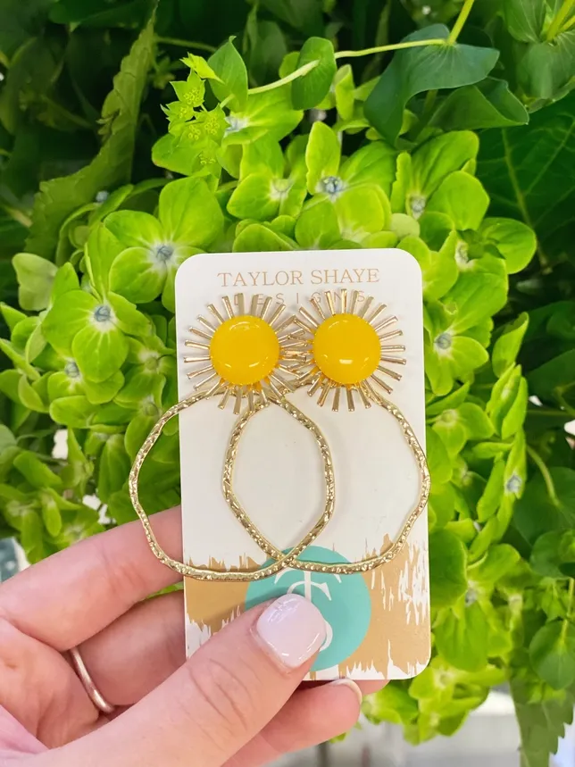 Colorful Sunburst Hoops-Yellow