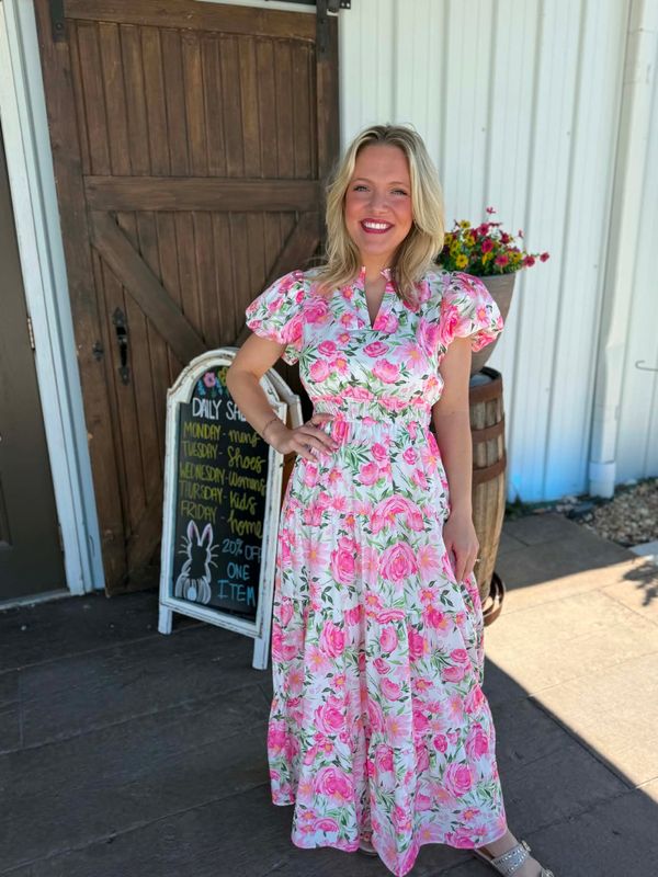 Blushing Pink Floral Midi