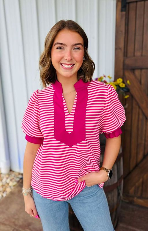 CH Bubblegum Stripe Top