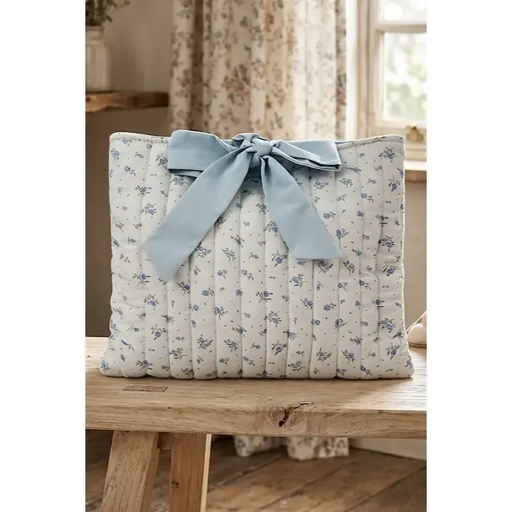 Joy Blue Floral Print Tie Bible Cover