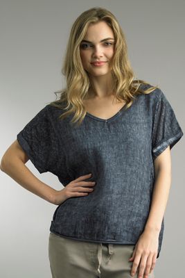VG Navy V-Neck Top