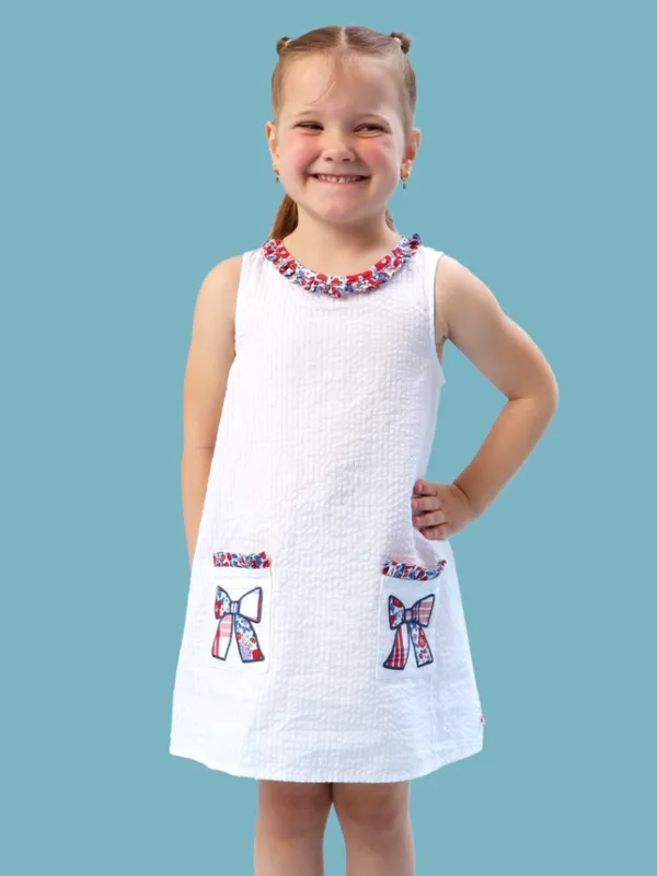 Freedom Floral Bow Pocket Dress