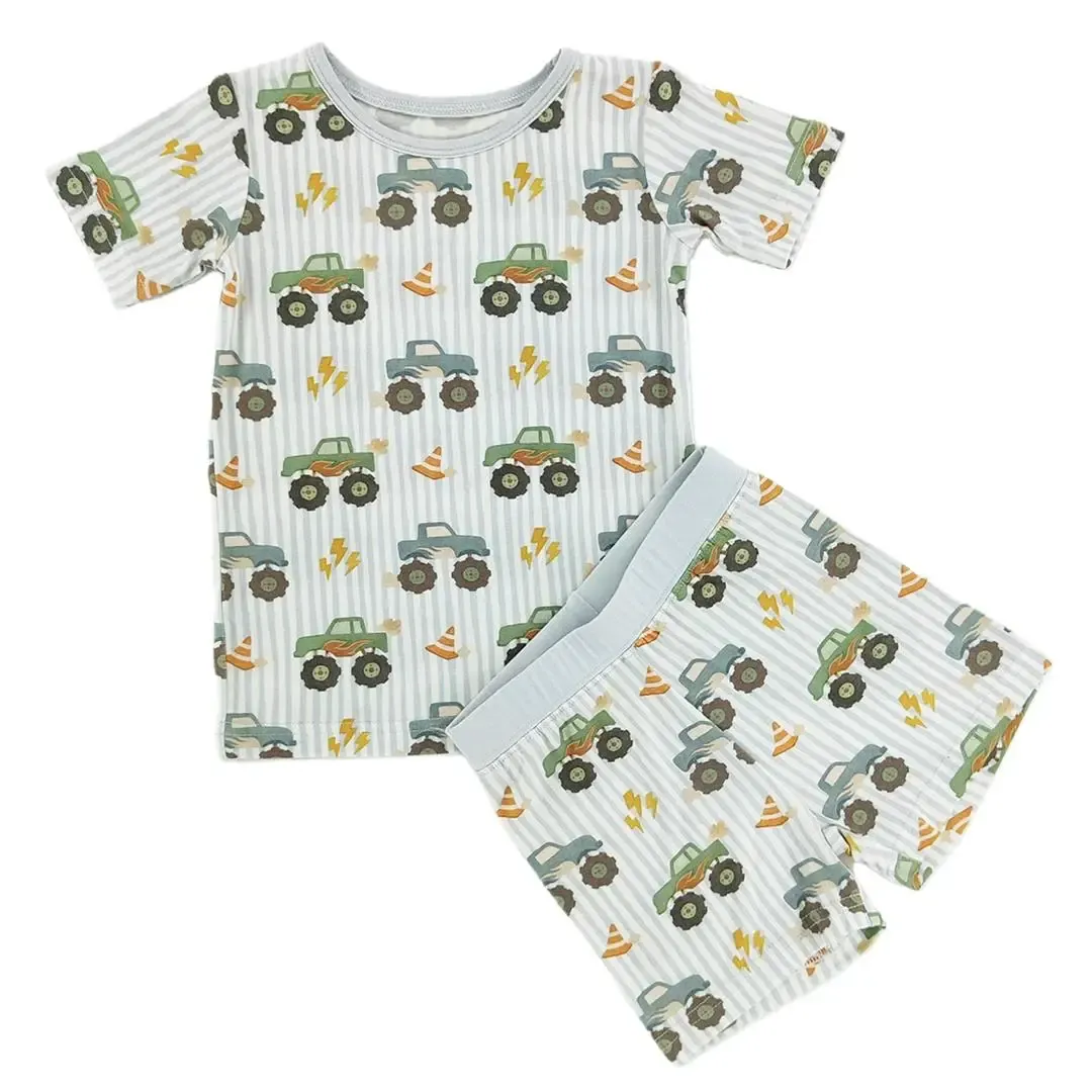 Monster Truck Bamboo Short Set