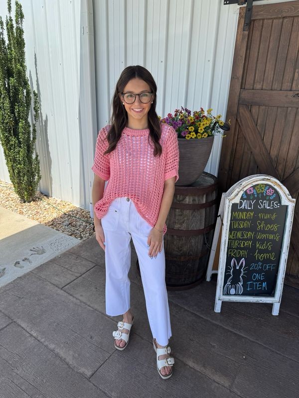 RM Costal Crochet Top - Pink