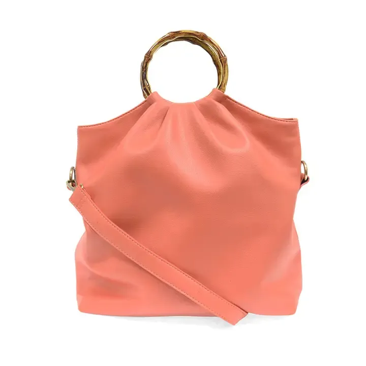 VG Stacey Bamboo Foldover Tote Bag-Coral